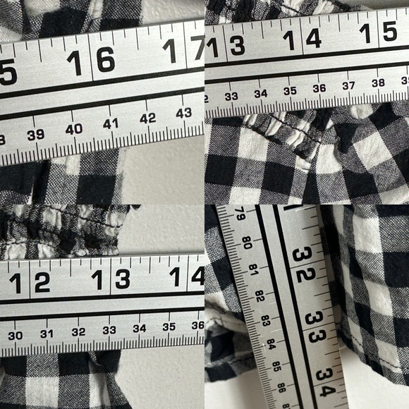 Sezane Sixteen Plaid Gingham Mini Dress Black White Size 36 French US 4‎ Button - Picture 13 of 16